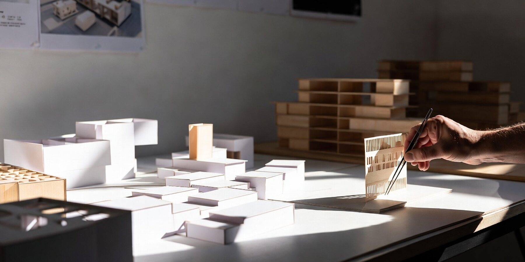 Maquetes de estudo sobre a bancada